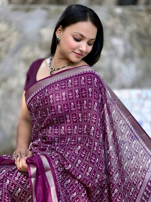 Zoamic Printed Kalamkari Georgette Saree(Multicolor)
