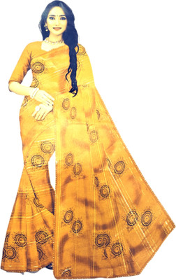 Raashreya Fashions Digital Print Bollywood Chiffon Saree(Yellow)