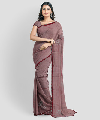 Vedantu Embroidered Bollywood Chiffon Saree(Maroon)