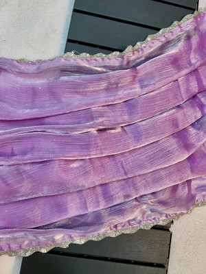 LADY SHOPI Solid/Plain Bollywood Net Saree(Purple)