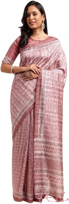 OPA GROUP Digital Print Banarasi Silk Blend Saree(Pink)