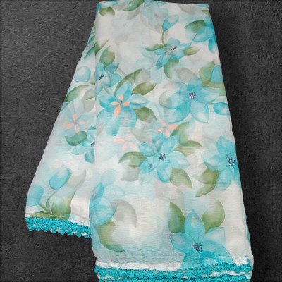 nabil Printed Bollywood Chiffon Saree(Multicolor)