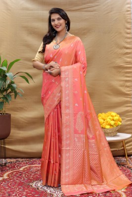 amirat Woven Banarasi Jacquard Saree(Beige)