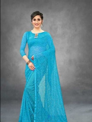 SAREEYA16 Printed Daily Wear Cotton Blend Saree(Light Blue)