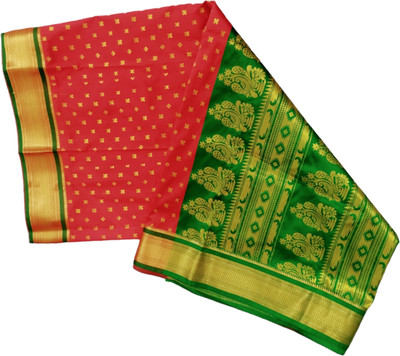 KIRSILK Woven Banarasi Handloom Silk Blend, Chanderi Saree(Red)