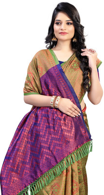 Vimalnath Synthetics Embroidered Mysore Dupion Silk Saree(Green)