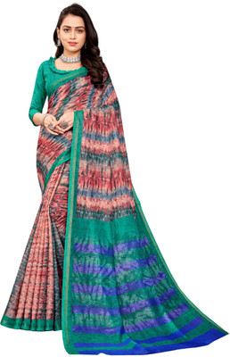 GARDEN VARELI Printed Daily Wear Crepe Saree(Multicolor)