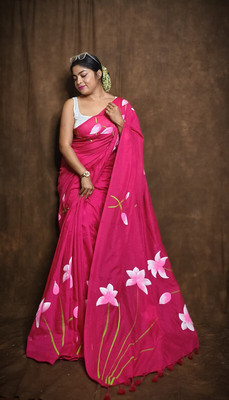 samir pal Printed Chanderi Pure Cotton Saree(Multicolor)
