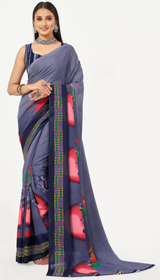 Leelavati Printed Bollywood Georgette Saree(Light Blue)