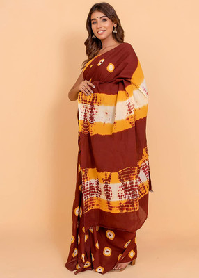 NIKHILAM Printed Ikkat Pure Cotton Saree(Multicolor)