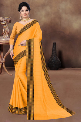 RANISATII Self Design Daily Wear Lycra Blend Saree(Yellow)