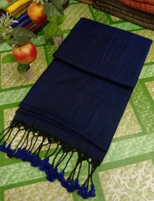 NADIA HANDALOOM Self Design, Solid/Plain Handloom Pure Cotton Saree(Black)