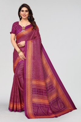 Winza Designer Printed, Woven Daily Wear Cotton Silk Saree(Magenta)