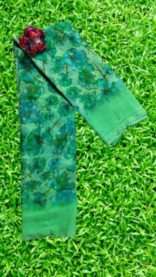 SARETRA MALL Printed Daily Wear Art Silk Saree(Green)