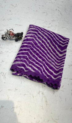 AARTI SELECTION Printed Bandhani Georgette Saree(Purple)