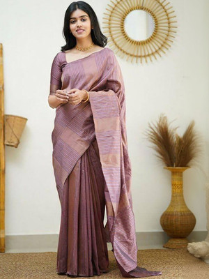 Moda Rapido Woven Daily Wear Silk Blend Saree(Purple)
