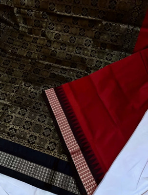 AYEZAL SAREES Self Design Sambalpuri Handloom Silk Blend Saree(Maroon)