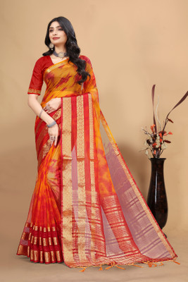 Aarunika SKT Printed Bollywood Art Silk Saree(Gold)