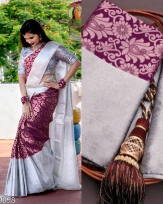 Om Creation Digital Print Bollywood Pure Silk Saree(Multicolor)