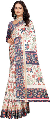 ASHTA Printed Kanjivaram Pure Cotton, Cotton Silk Saree(Multicolor)