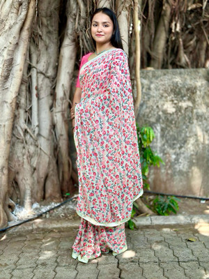 S.R.TEXTILES Printed Daily Wear Georgette Saree(Multicolor)