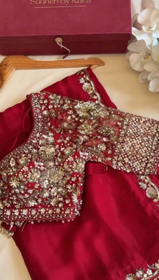 Apnisha Embroidered Bollywood Silk Blend Saree(Maroon)