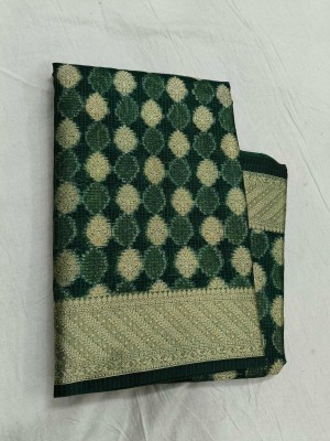 Muskan Fashion House Woven Bollywood Organza Saree(Dark Green)