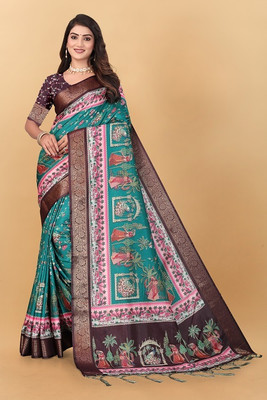 FABART CRETION Woven Bollywood Art Silk Saree(Multicolor)