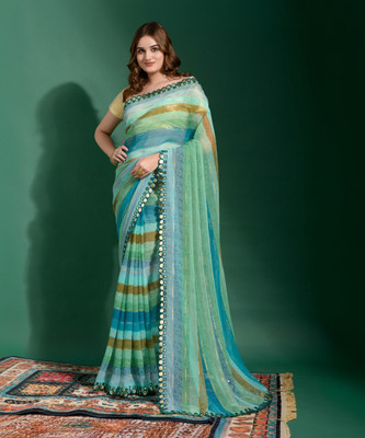 Sareemall Embellished Bollywood Chiffon Saree(Blue)