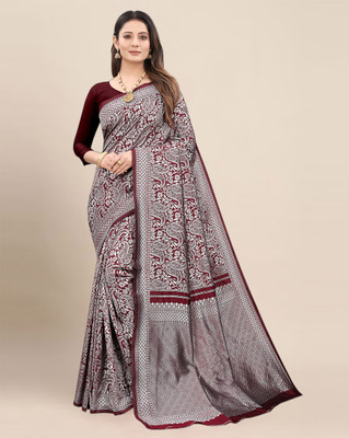 Divastri Woven Banarasi Silk Blend Saree(Maroon)