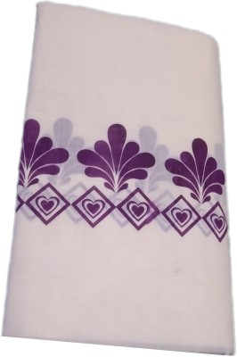Setmundu Printed Mundum Neriyathum Handloom Pure Cotton Saree(White)