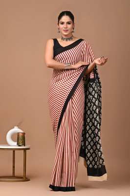 Tetarwal Printed Daily Wear Pure Cotton Saree(Red)