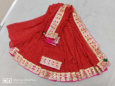 Shri Vinayak Printed Daily Wear Georgette Saree(Red)