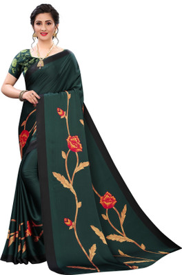 ROOP SUNDARI SAREES Digital Print Bollywood Crepe Saree(Multicolor)