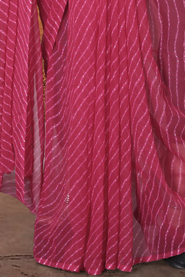 SHOBHTESH Digital Print Leheria Georgette Saree(Pink)