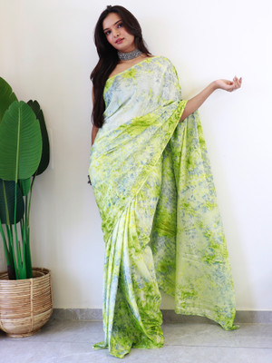 Sareemall Printed Bollywood Chiffon Saree(Light Green)