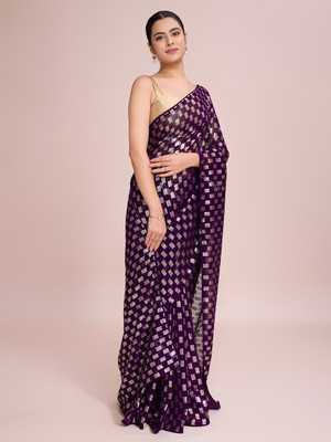 Moda Rapido Printed Daily Wear Georgette Saree(Purple)