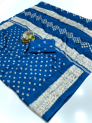 Vihan Fab Surat Printed Kalamkari Jacquard Saree(Light Blue)