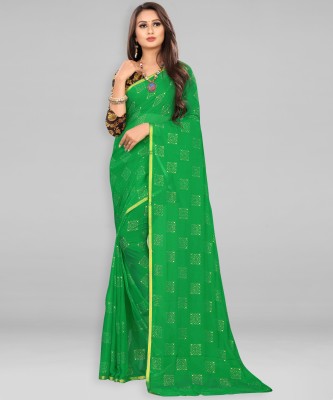 Divastri Embellished Bollywood Chiffon Saree(Green)