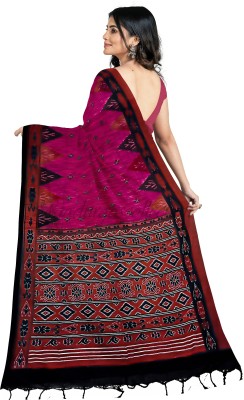 TITHISAREES Printed Sambalpuri Cotton Blend Saree(Pink)