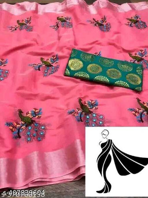 Sayal Creation Self Design Chanderi Cotton Silk Saree(Multicolor)