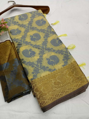 VAKHARIYAFAB Self Design, Woven Patola Cotton Silk, Pure Silk Saree(Cream)