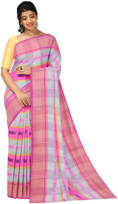 CommonHouseee Self Design Tant Pure Cotton Saree(Multicolor)