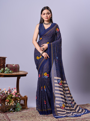 nirmal creation Printed Daily Wear Georgette Saree(Multicolor)