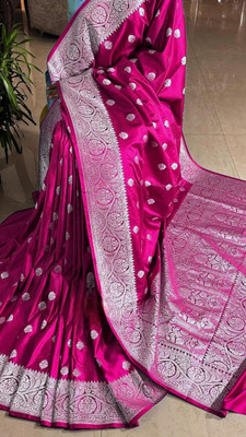 Sundaramtextile Embroidered Banarasi Satin Saree(Black)