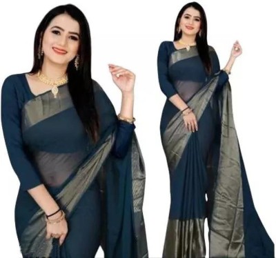 Vragi Printed Bollywood Chiffon Saree(Light Blue)