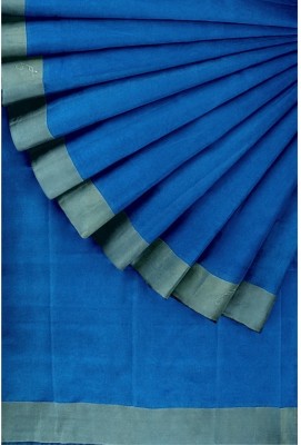 Saadhvi Printed Banarasi Cotton Blend Saree(Dark Blue)