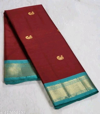 Paithani Woven Banarasi Pure Silk Saree(Brown)