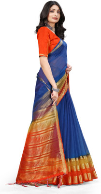 Aarunika SKT Solid/Plain Bollywood Organza Saree(Light Blue)