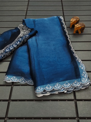 ZOYAL ENTERPRISE Embellished Bollywood Art Silk Saree(Dark Green)